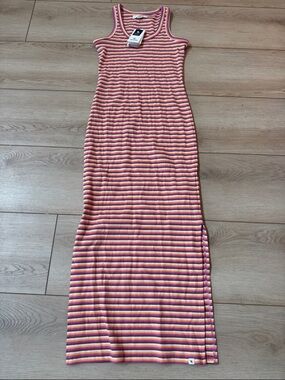 Rip Curl Pink, Orange & Cream Striped Ribbed Tank NWT SZ XS
